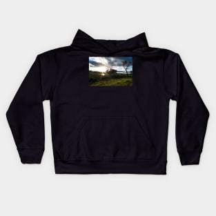 Sunset over the dam Kids Hoodie